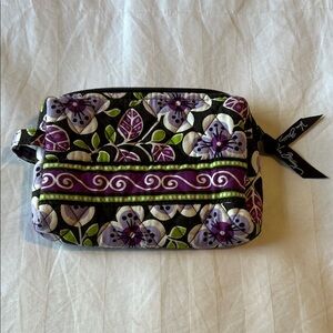 Vera Bradley Purple and Green Floral Cosmetic Bag
